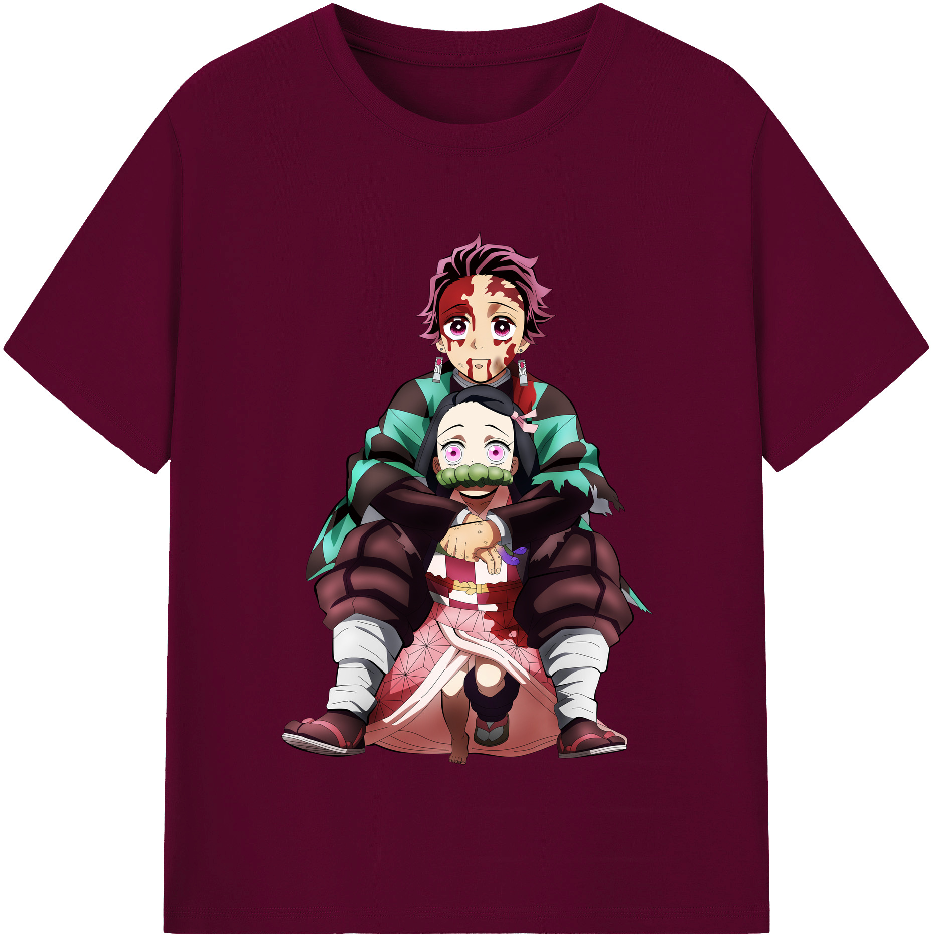 （画像用） 鬼滅の刃（きめつのやいば）竈門 禰󠄀豆子／かまど ねずこ Kamado Nezuko レディースカジュアルプリントTシャツ（綿100％）
